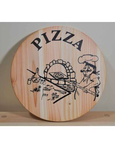 PLATEAU PIZZA EN BOIS DE SAPIN NATUREL 33 CM