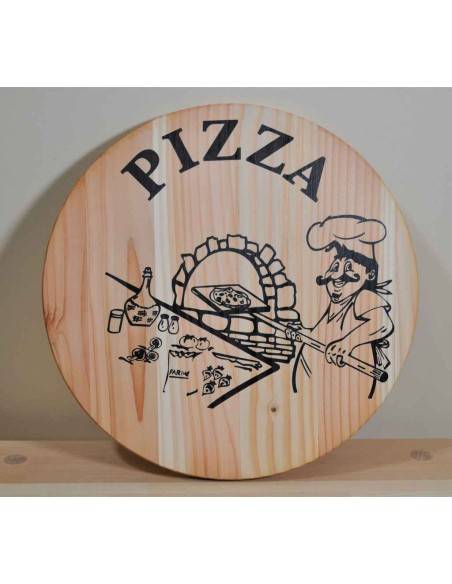 PIZZABRETT AUS NATURBELASSENER TANNE 33 CM