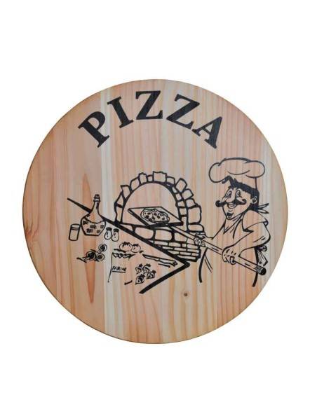 TABLA DE PIZZA DE MADERA DE ABETO NATURAL 33 CM
