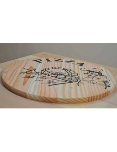 PIZZABRETT AUS NATURBELASSENEM TANNENHOLZ 33 CM