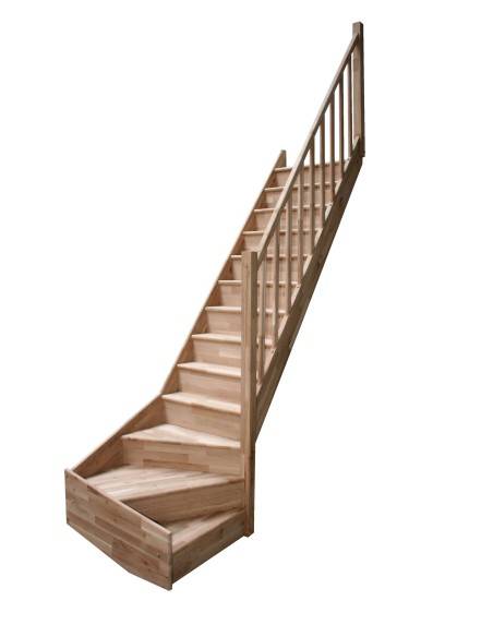 Escalera de Roble 1/4 Giro Inferior – Kit Derecha o Izquierda