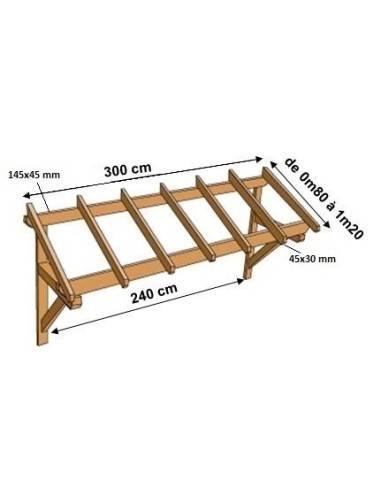 Marquises pour portes de garage en sapin.