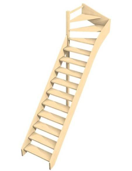 Quarter-turn staircase upper landing