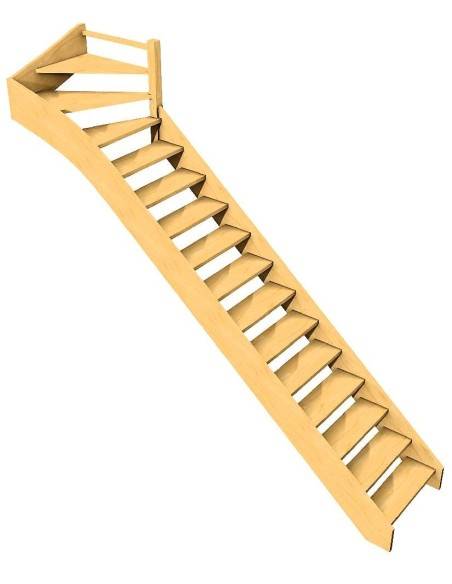 BAVAT FIR quarter-turn staircase – trimmable kit