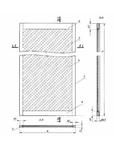 NATURAL CROSSBAR WARDROBE DOOR