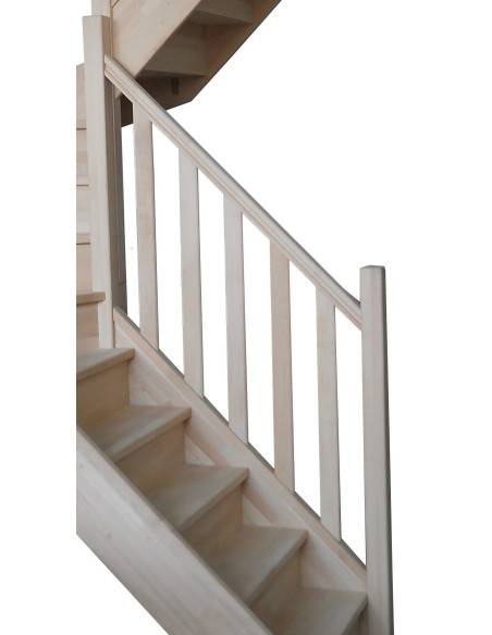 Escalier double 1/4 tournant en hêtre