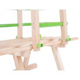 Beukenhouten slee met inklapbare rugleuning – maximale belasting 70 kg 2