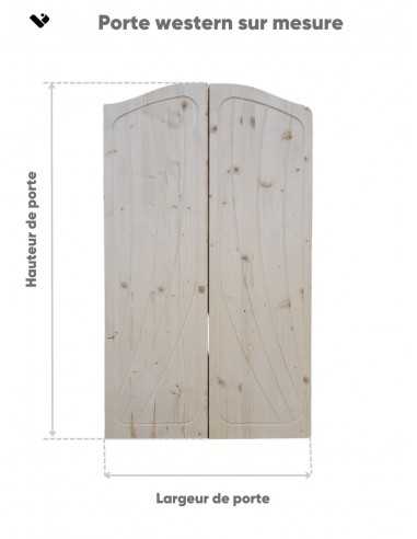 Porta western su misura in legno