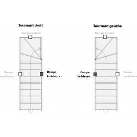 Interior handrail with BLACK metal rails for Furka staircase 2