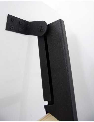 BLACK LADDER BEECH TREADS + METAL HANDRAIL AND STRINGER 10 STEPS