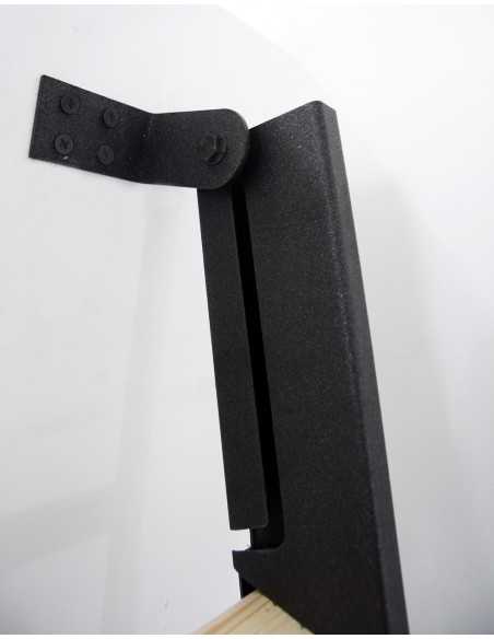 BLACK LADDER BEECH TREADS + METAL HANDRAIL AND STRINGER 10 STEPS