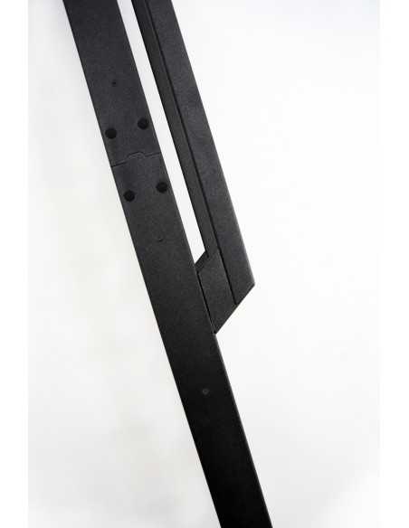 BLACK LADDER BEECH TREADS + METAL HANDRAIL AND STRINGER 10 STEPS