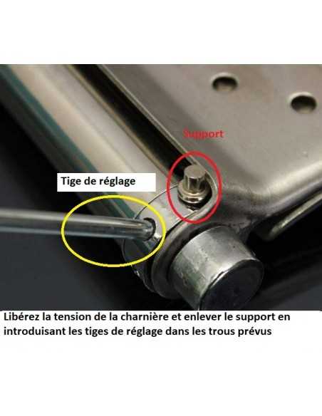 CHARNIERE DOUBLE ACTION A RESSORT H75 X 1