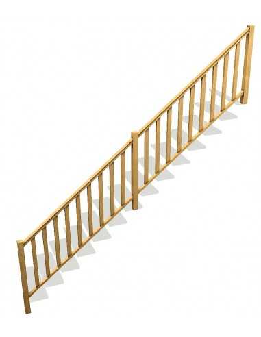 FURKA BUITENBALUSTRADE MET HOUTEN SPĲLEN