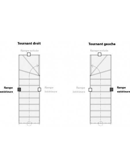 BAVAT RAMPE EXTERIEURE LISSES METAL NOIR