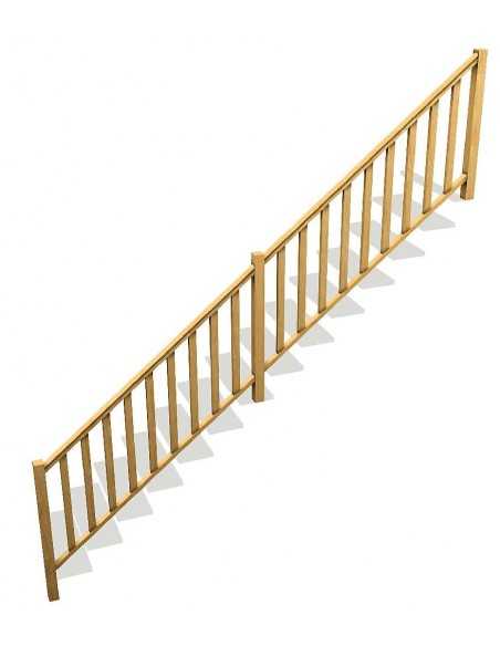 ALBULA EXTERIOR RAILING ARRIVAL WITH WOODEN SPINDLES