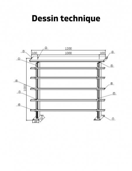Garde corps aluminium - Kit départ Quadrum