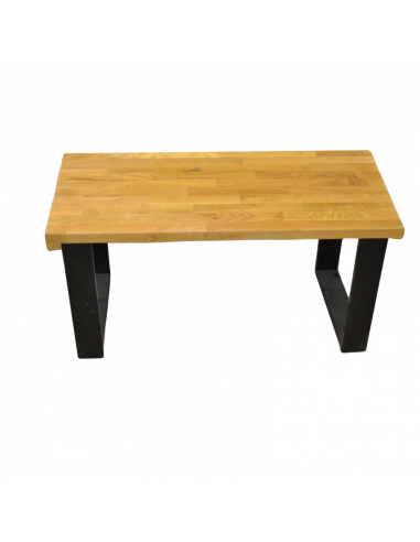Table basse bois avec pied en métal noir