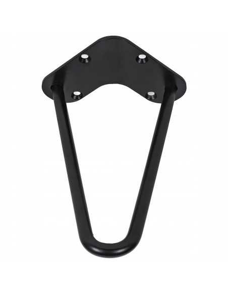 Tavolino basso rotondo in legno con piede in metallo nero