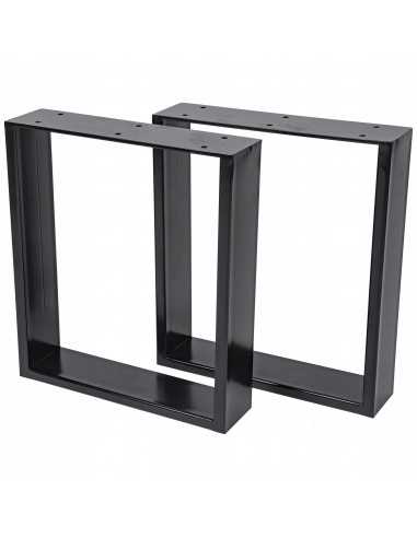 Houten salontafel met zwarte metalen poten