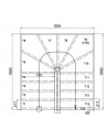 Double quarter-turn staircase GOULES 160x160 Fir