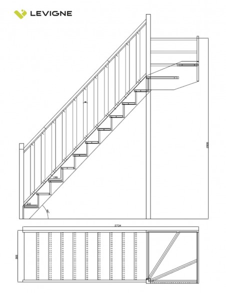 BAVAT FIR quarter-turn staircase – trimmable kit