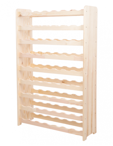 SCAFFALE PER VINO IN LEGNO GREZZO 63 BOTTIGLIE