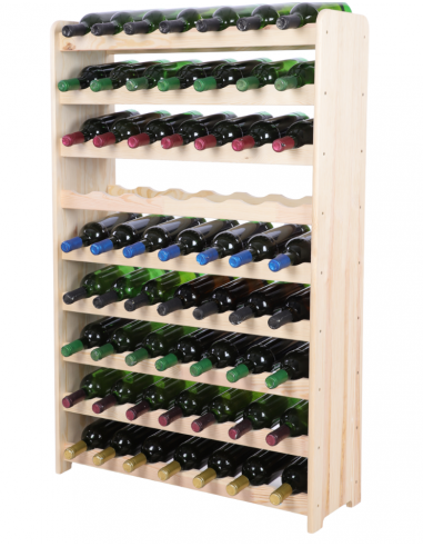 WEINREGAL AUS UNBEHANDELTEM HOLZ FÜR 63 FLASCHEN