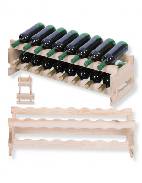 ESTANTERIA PARA VINO MODULAR 2 ESTANTES DE 8 BOTELLAS
