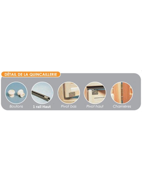 Portes de placard pliantes persiennées laquées blanches