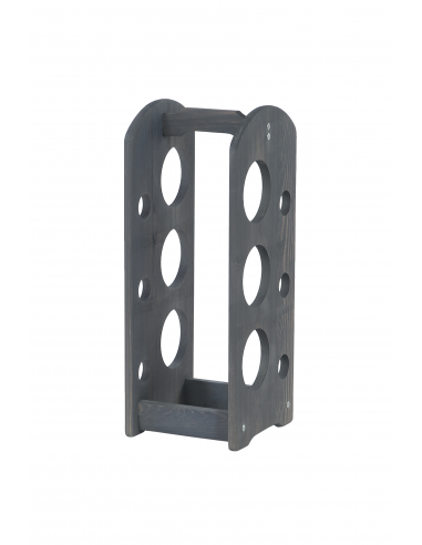 TABLE BOTTLE RACK 6 BOTTLES GREY