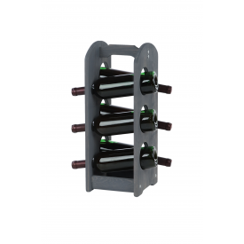 TABLE BOTTLE RACK 6 BOTTLES GREY 2