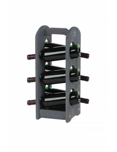 TABLE BOTTLE RACK 6 BOTTLES GREY