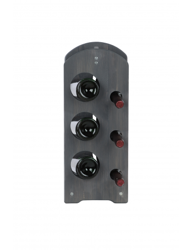 TABLE BOTTLE RACK 6 BOTTLES GREY