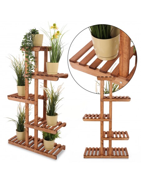 5-stufiges Pflanzenregal aus Holz