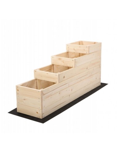 Stufenförmiges Hochbeet aus Kiefernholz mit 4 Ebenen – 120x30 cm