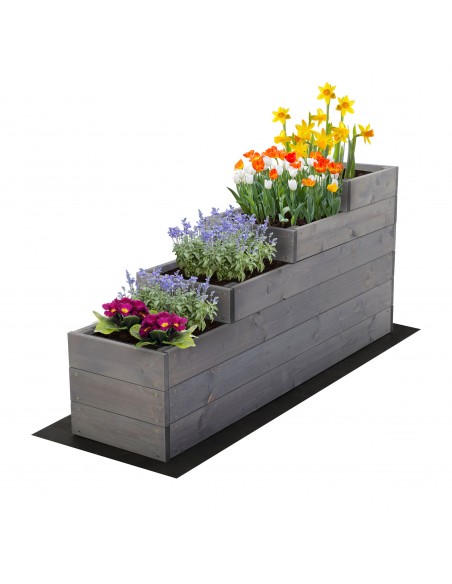 Huerto urbano escalonado de madera