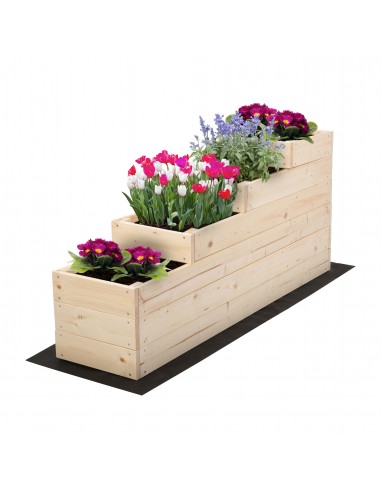 Getrapte moestuinbak met 4 niveaus van grenenhout – 120x30 cm