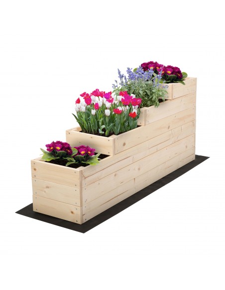 Getrapte moestuinbak met 4 niveaus van grenenhout – 120x30 cm