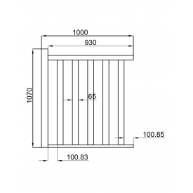 SET BEUKENHOUTEN SPIJLENBALUSTRADE 1 m + 1 STAANDER 2