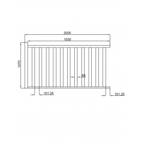 BEECH SPINDLE BALUSTRADE KIT 2M + 1 POST 2