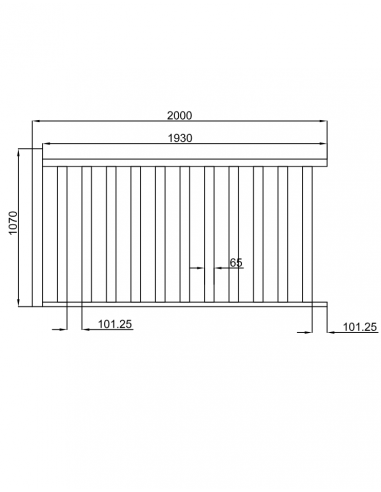BEECH SPINDLE BALUSTRADE KIT 2M + 1 POST