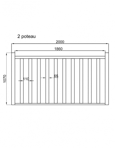 KIT RINGHIERA A FUSELLI IN FAGGIO 2M + 2 PALI