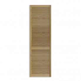 Louvred pine wardrobe door in natural pine 28 mm