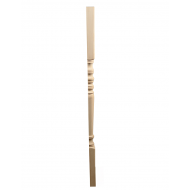 Medio poste torneado de madera maciza para balaustrada