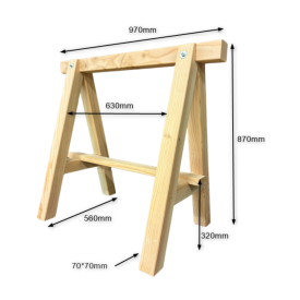 Cavalletto da carpentiere Douglas 87×97 cm – Sezione 70×70 2