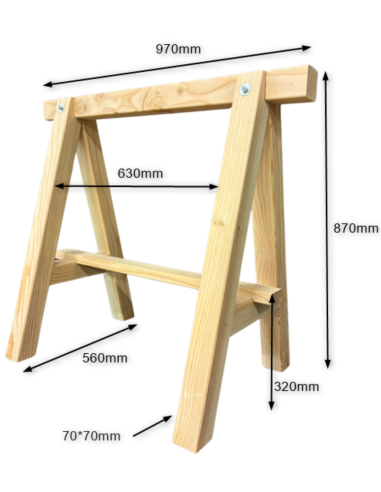 Zimmererbock aus Douglasienholz 87×97 cm – Querschnitt 70×70