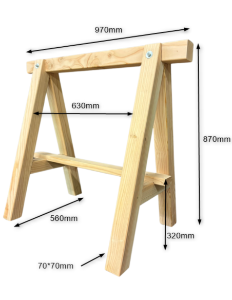 Zimmererbock aus Douglasienholz 87×97 cm – Querschnitt 70×70