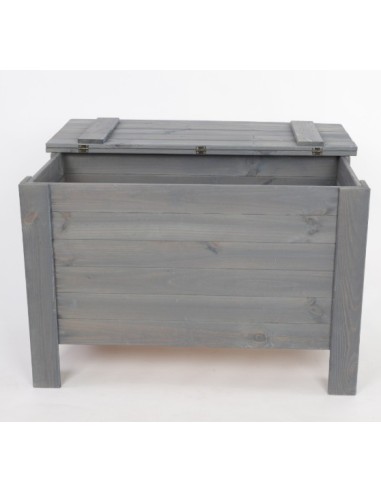 Grey pine wood storage chest