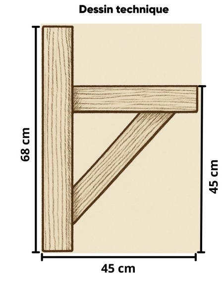 DOUGLAS CONSOLE WITH STRAIGHT BRACE ARMS IN KIT